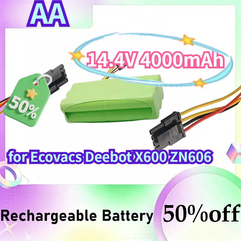 

Аккумуляторная батарея 14.4V AA для Ecovacs Deebot X600 ZN606, сменная батарея для робота-пылесоса Midea