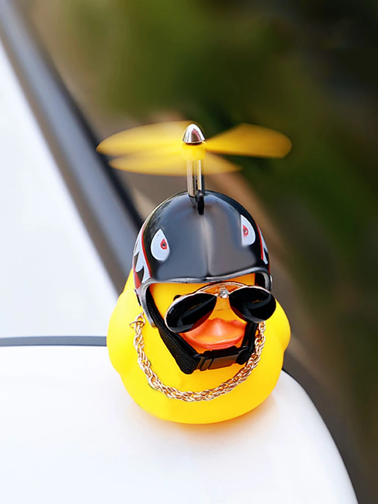AliExpress Other Car Cute Duck with Helmet Broken Wind Small Yellow Duck Bike Motorcycle Helmet Riding Cycling Decor Car Ornaments Accessories