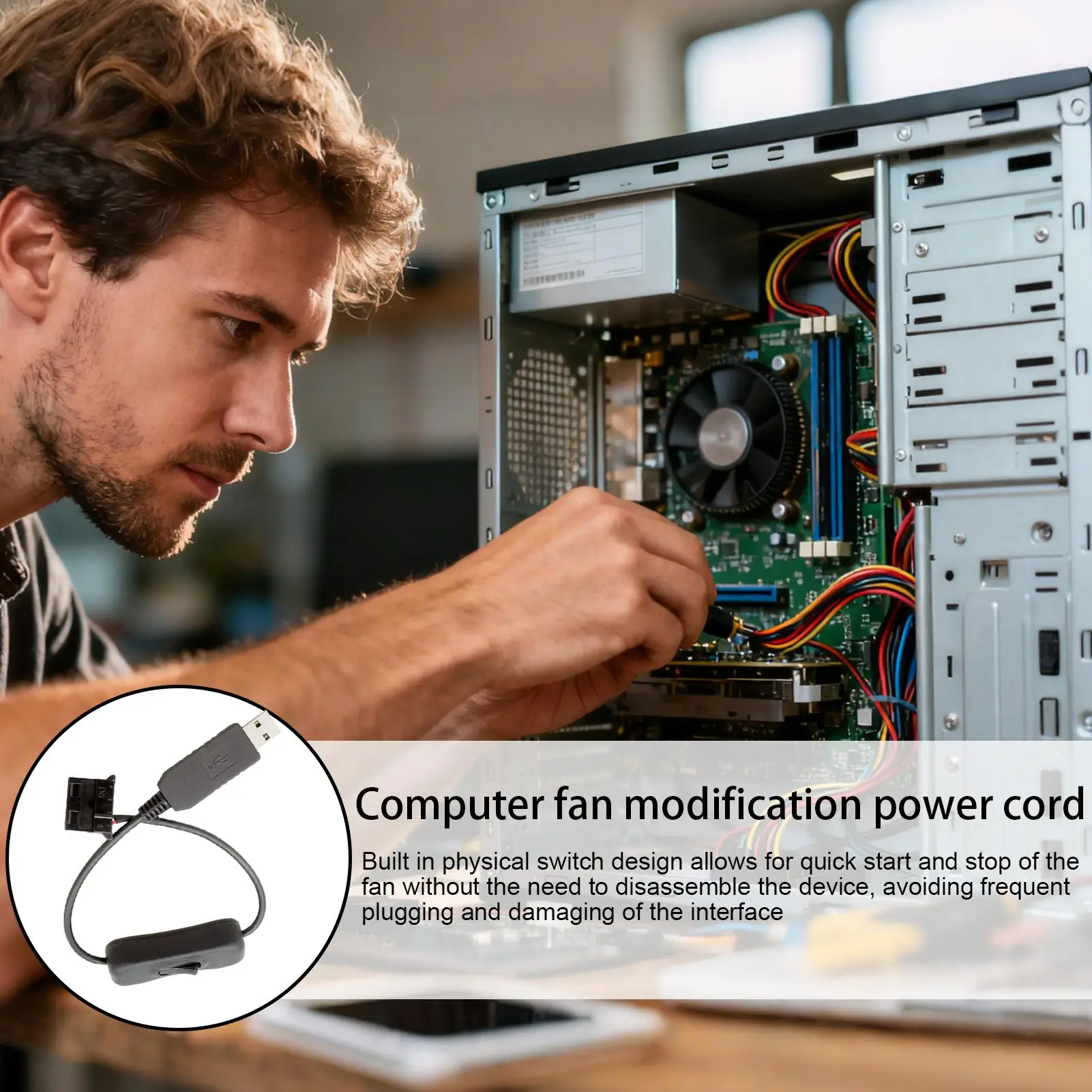 USB Fan Adapter 3-Pin/4-Pin USB PWM Converter Fan Wind Speed Regulator For PC Computer Desktop Cooling System Car Maintenance