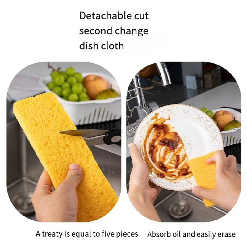 1 PCS Yellow Long Strip Wood Pulp Cotton Absorbent Strip Kitchen Sink Absorbent Water Cotton 58.5X7cm