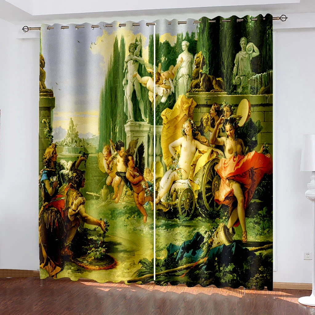 Luxury Blackout 3D Curtains For Living Room office Bedroom angel curtains 3D Blackout Curtains Living Room Bedroom Hotel Window