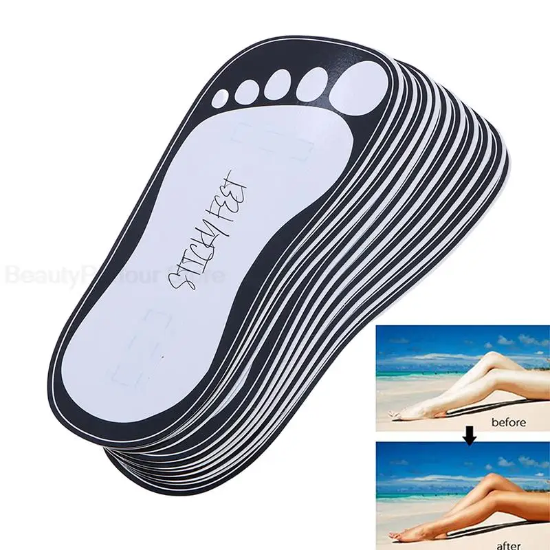 20Pcs Disposable Women Tanning Slippers Tanning Sticky Feet Spray Tan Foot Pads Protectors Stickers for Body Accessories 11 inch