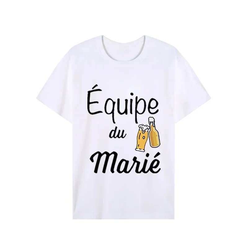 Groom Bachelorette Party T-shirt Top Team Groom Bridesmaid Graphic Tee Husband T Shirts Wedding Groomsman Clothes Male Tops Tees