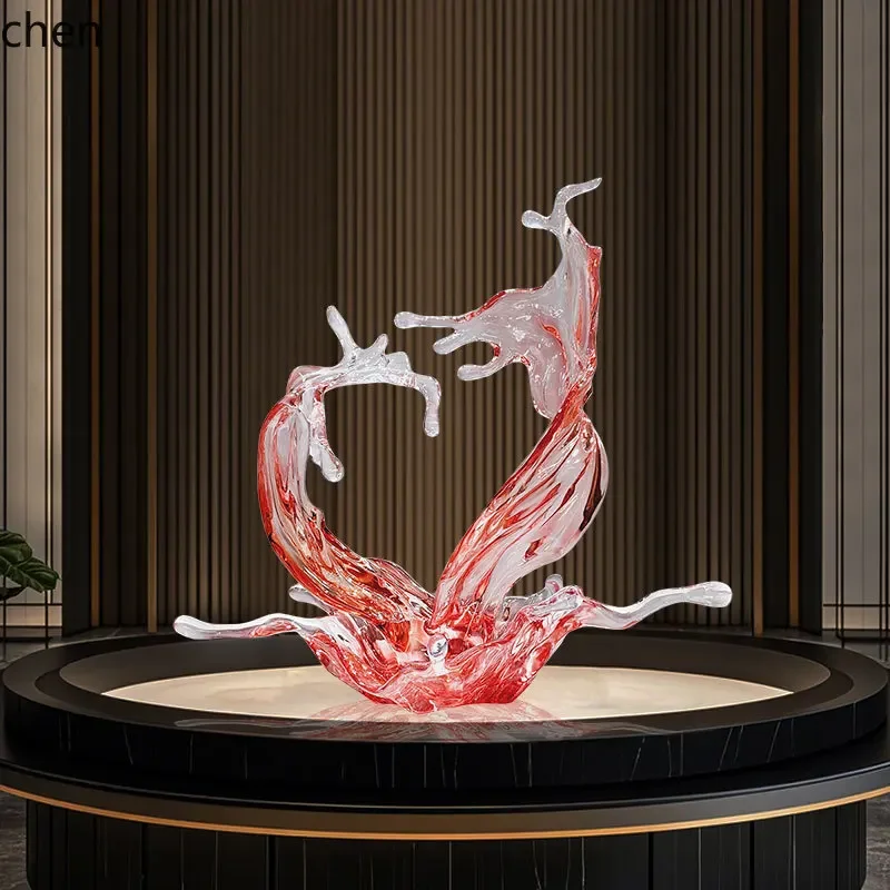 h31- Hotel Lobby Transparent Water Drop Sculpture Water Flower Decoration