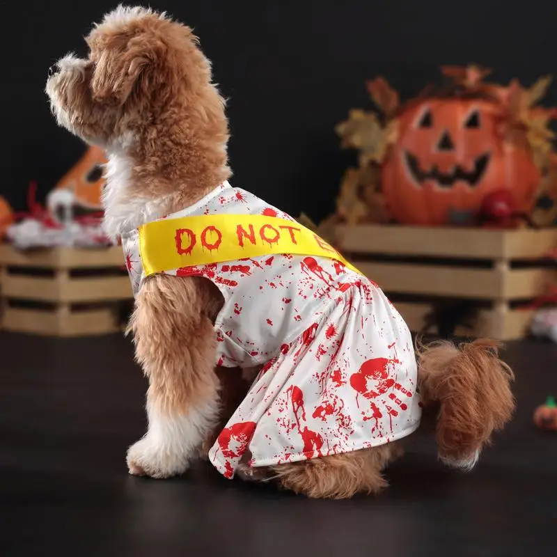 Dog Halloween Clothes Pet Clothes Bloody Halloween Costume Dog Halloween Blood Skirt Dog Halloween horror blood dress