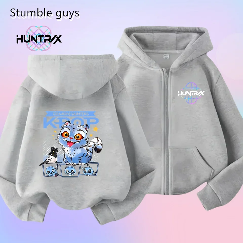 

Kids 3-12Y Zipper Hoodie New KPop Demon Hunters Spring Autumn Sportswear Warm Print Casual Boys Clothes Girls​