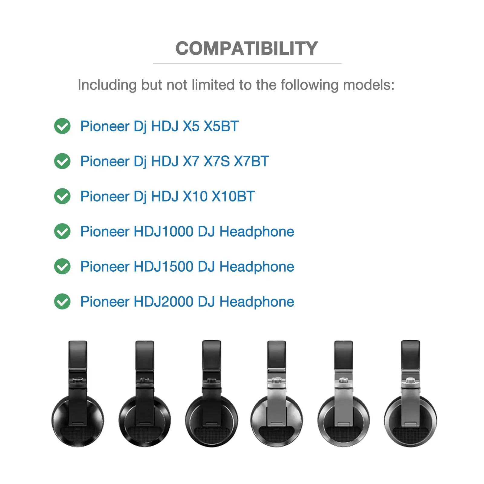 HDJ-X7 HDJ-X5 HDJ-X10 교체 이어 패드, Pioneer HDJ X7 HDJ X5 HDJ X10 DJ 헤드폰 프리미엄 벨벳 커버 및 메모리 폼