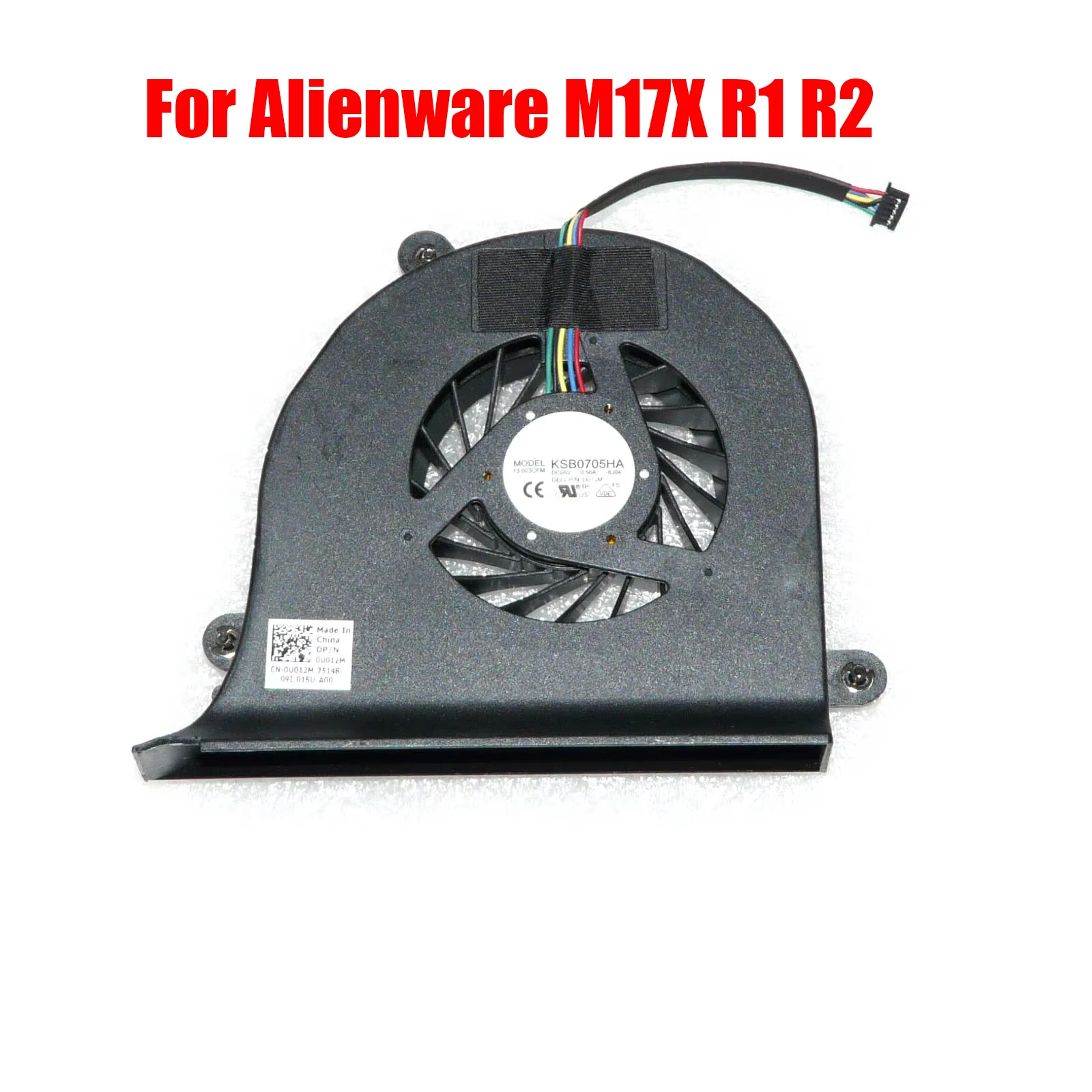 Laptop Cooling Fan For Alienware M17X R1 R2 KSB0705HA-8J04 0U012M U012M DC05V 0.50A Compatible BATA1015R5H P001