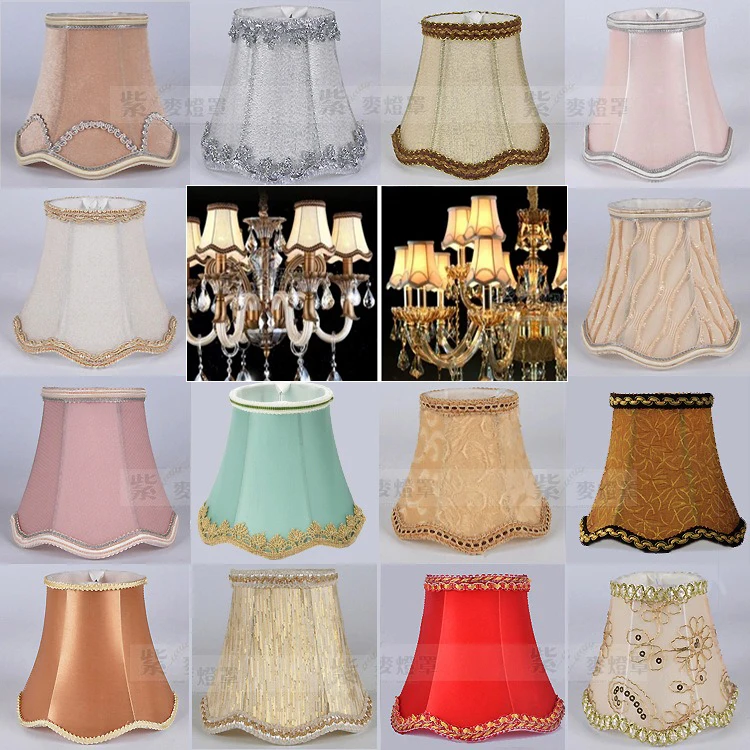 

European Lamp Shades Replacement Lamp Shade Chandelier Clip on Fabric Droplight for Table Candle Wall Light Mini Light Cover