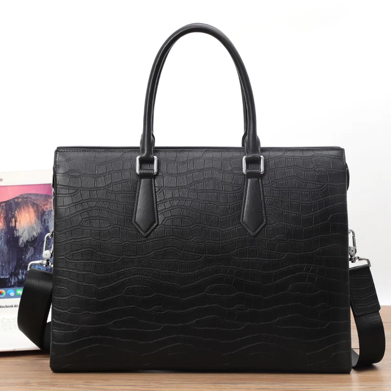 أعلى جودة الرجال حقيبة طبقة الرأس جلد البقر حقيبة جلد طبيعي مكتب الرجال حقيبة يد حمل الحقائب كمبيوتر محمول A4 محفظة أكياس