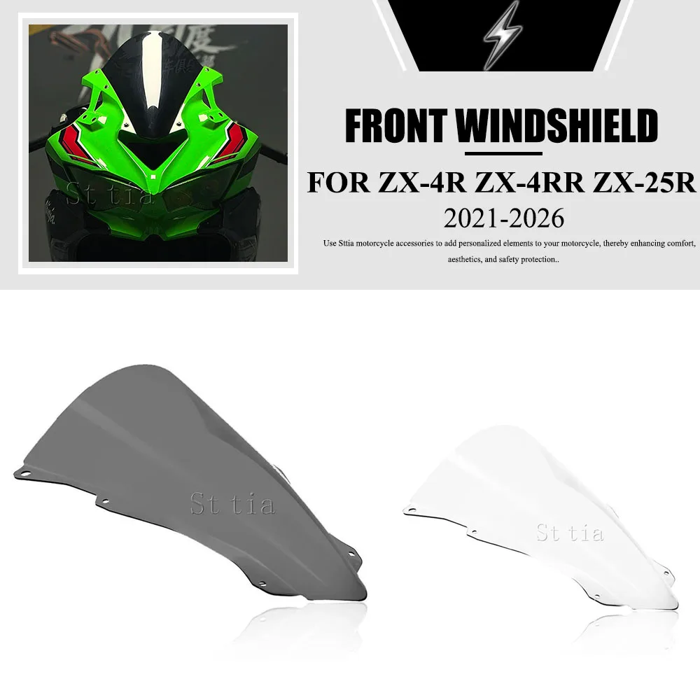 ZX-4R ZX-25R Race High Windscreen For Kawasaki ZX4R ZX4RR ZX25R Sport Touring Windshield Double Bubble Deflector Series ZX 4R