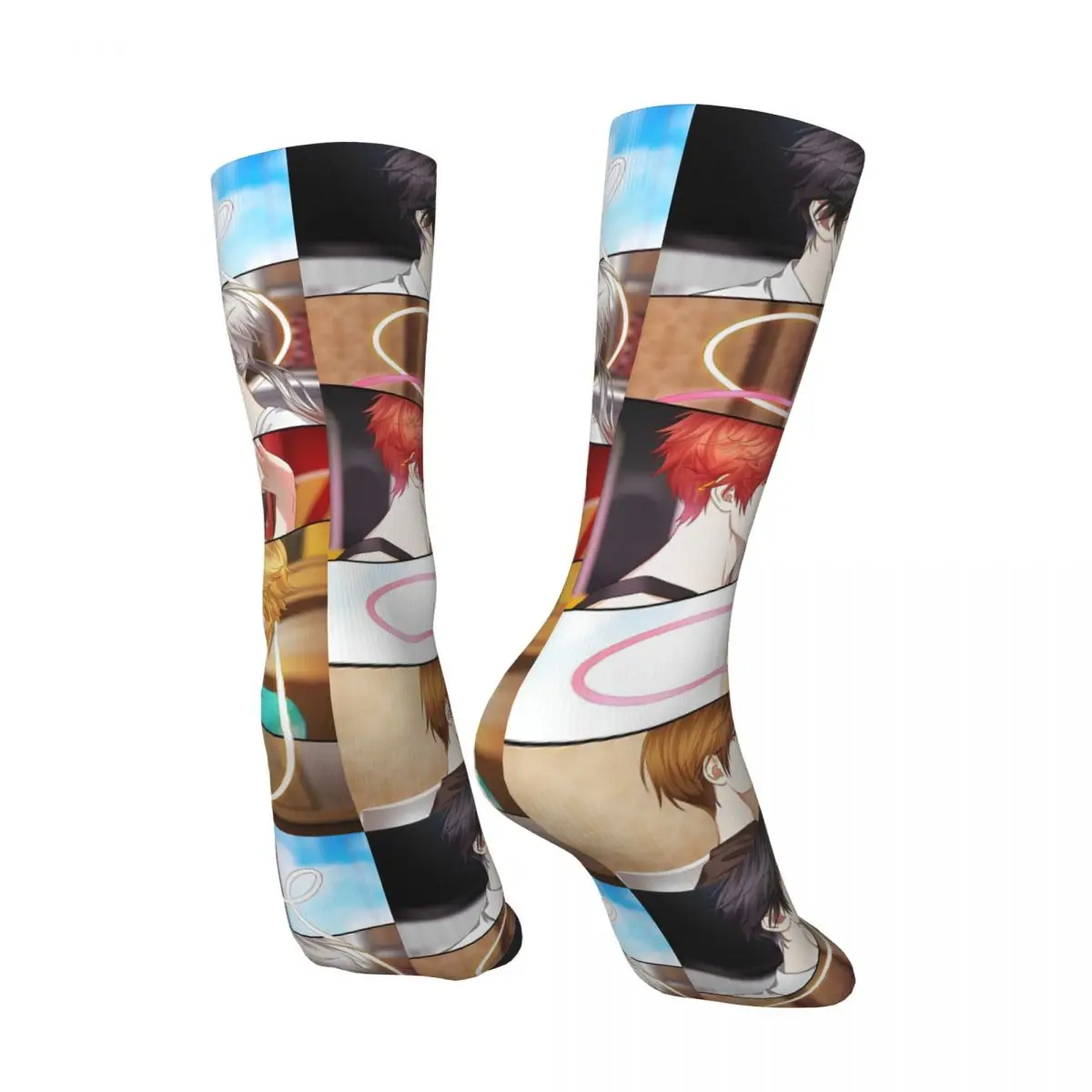 Mystic Messenger Socks Winter Stockings Vintage Funny Happy Cartoon Anime Cosplay Men's Medium Soft Socks Sports Non Slip Socks