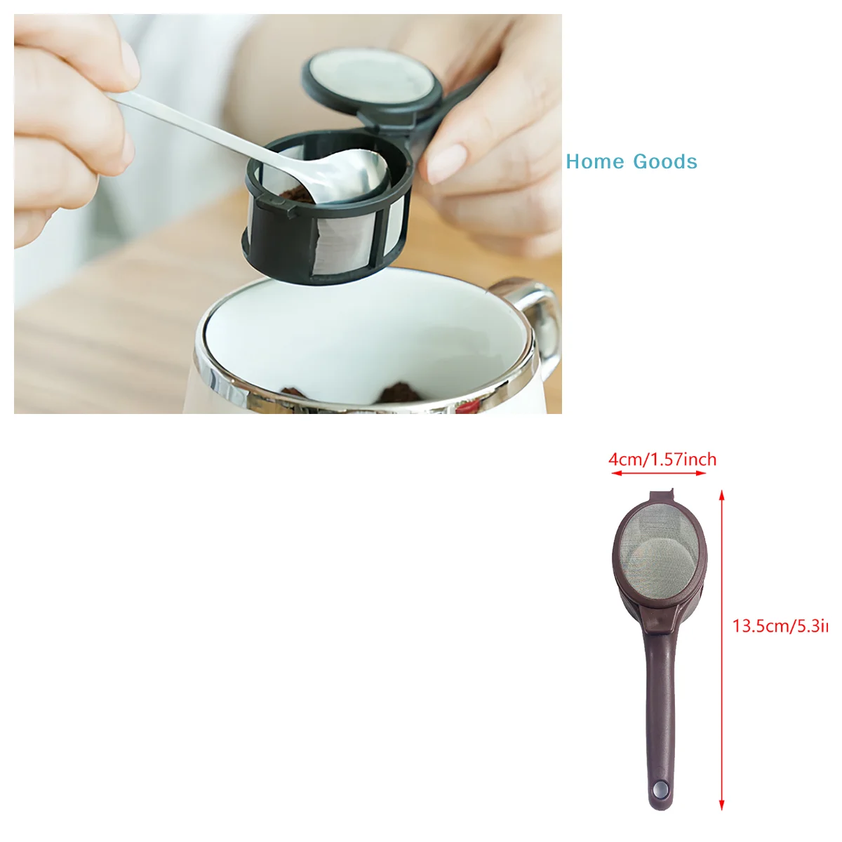 

preferred1PC Coffee Capsule Powder Filter Spoon Tea Infuser Reusable Loose Leaf Strainer Bag Coffee filter spoon Coffee filter