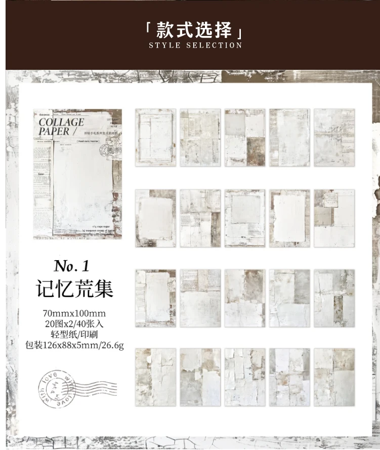 Journal GO 40 Stück Vintage Collage-Materialpapier für Planer Handgemachtes DIY Journaling Tagebuch Album Scrapbooking Hintergrundpapier – Detail 12