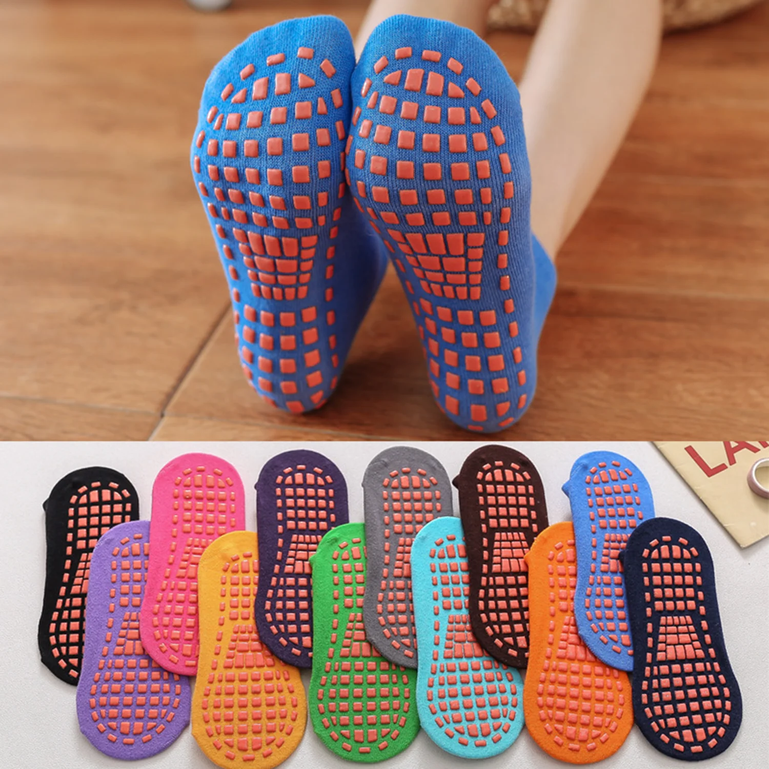 

1 Pair Kids Adults Anti-Slip Socks Parent-Child Trampoline Sock Cotton Socks Elasticity Sports Boys Girls Outside Children Socks