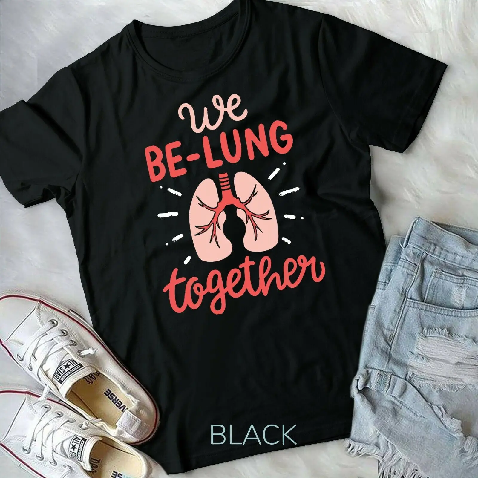 

We Be-Lung Together Respiratory Therapist Valentine T-Shirt Unisex T-shirt