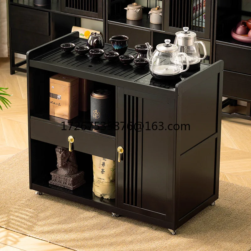 

Movable new Chinese tea table, home balcony tea table, a complete set of office tea cabinet