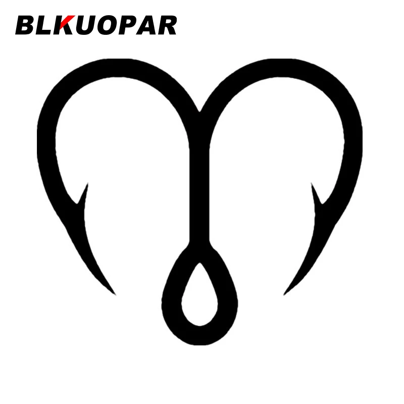 

BLKUOPAR рыболовный крючок в форме сердца, креативные автомобильные наклейки, водостойкая солнцезащитная наклейка, индивидуальный бампер для квадроцикла, защита двери автомобиля