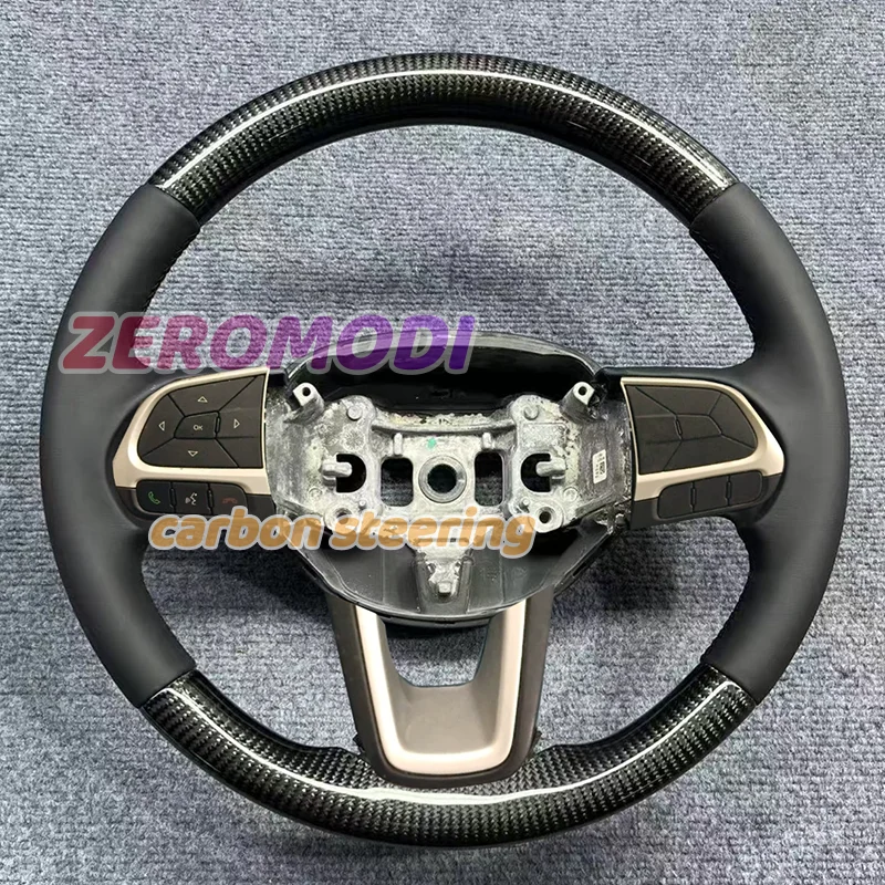 Real Carbon Fiber Steering Wheel with Leather for Jeep Compass Renegade 2017-2022