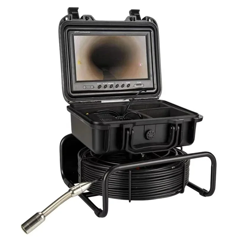 

1080P Endoscope 512HZ Transmitter Self Leveling Industrial 23MM Camera Head Push Rod Drain Pipe Inspection Sewer Camera