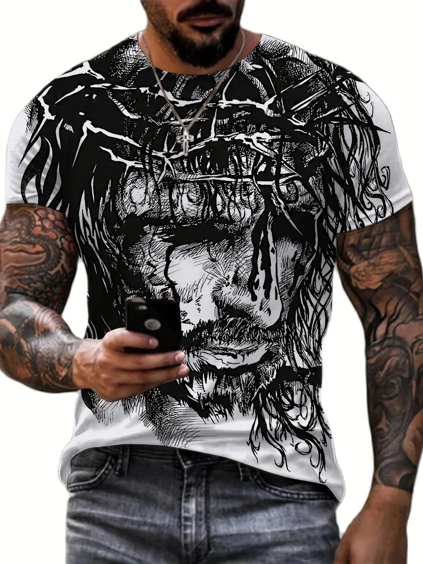 3D Printed Christian Religion Jesus Casual Vintage Short Sleeve Tee Summer Men T Shirts Harajuku Streetwear Oversized Tops