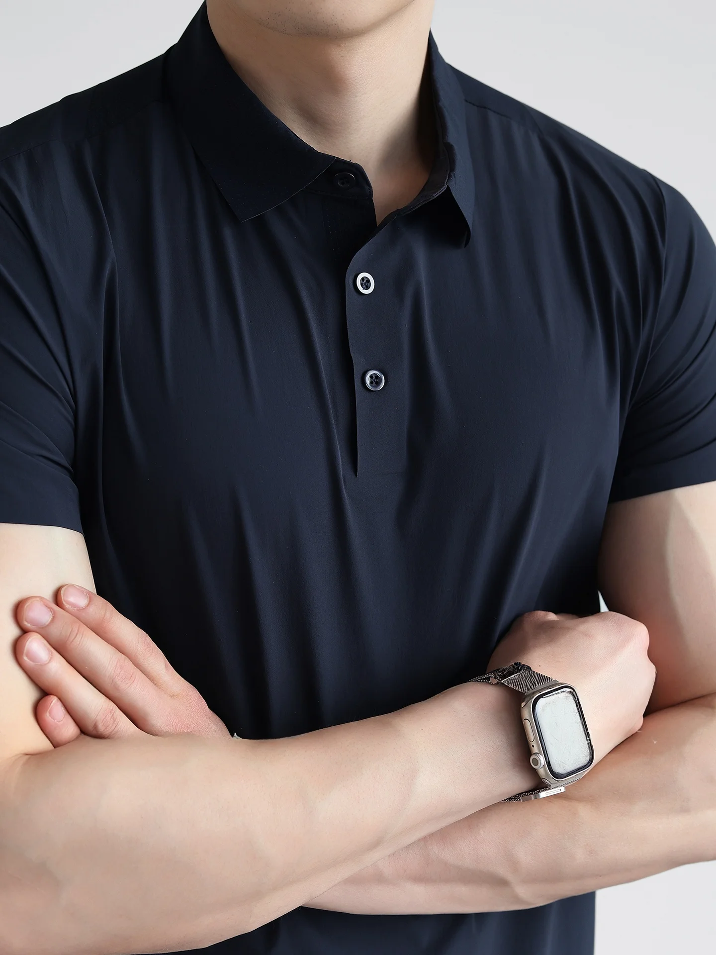 Quick Dry Ice Silk Short Sleeve  Shirt Men's Summer Casual Outdoor Sport Commute Breathable T-Shirt Nylon Polyester Blend