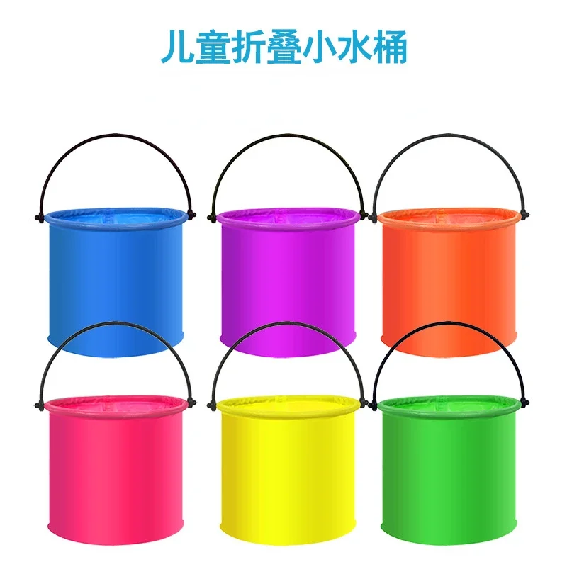 Children's Outdoor Toy Retractable Fishing Net Folding Bucket Catching Butterflies Fishing Seaside Beach Shell Net Bag Fish Toy