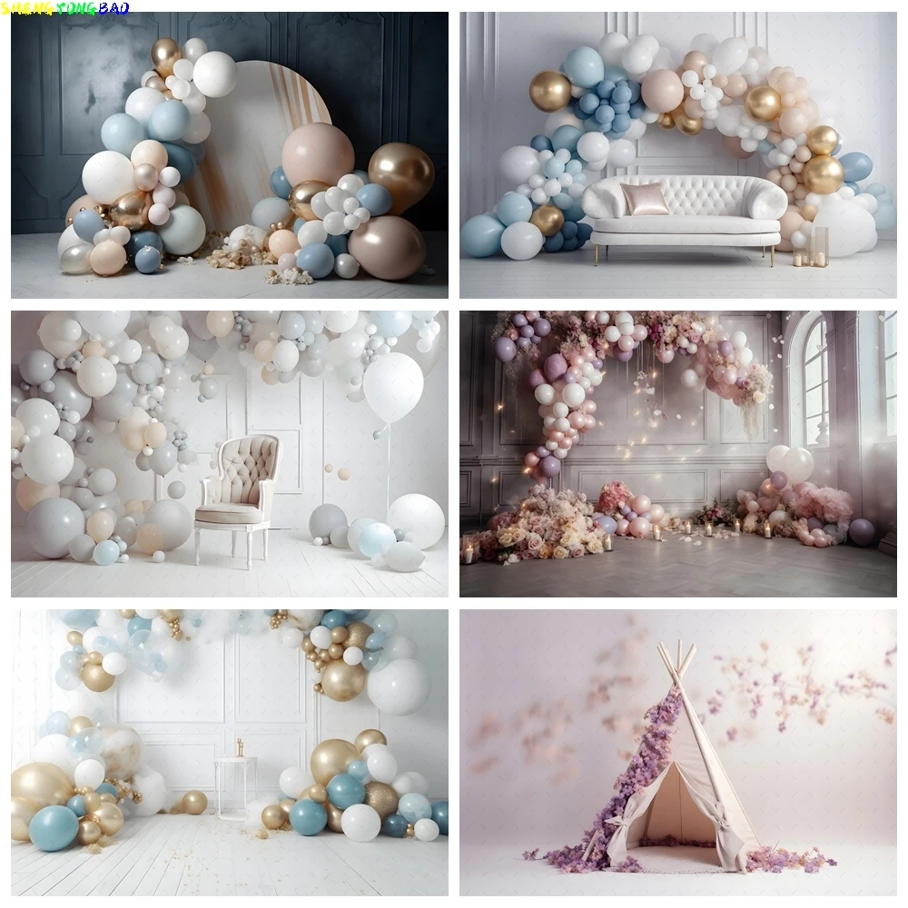 

Newborn Boys and girls birthday balloon background photography decoration vinyl props photo banner poster photography studio