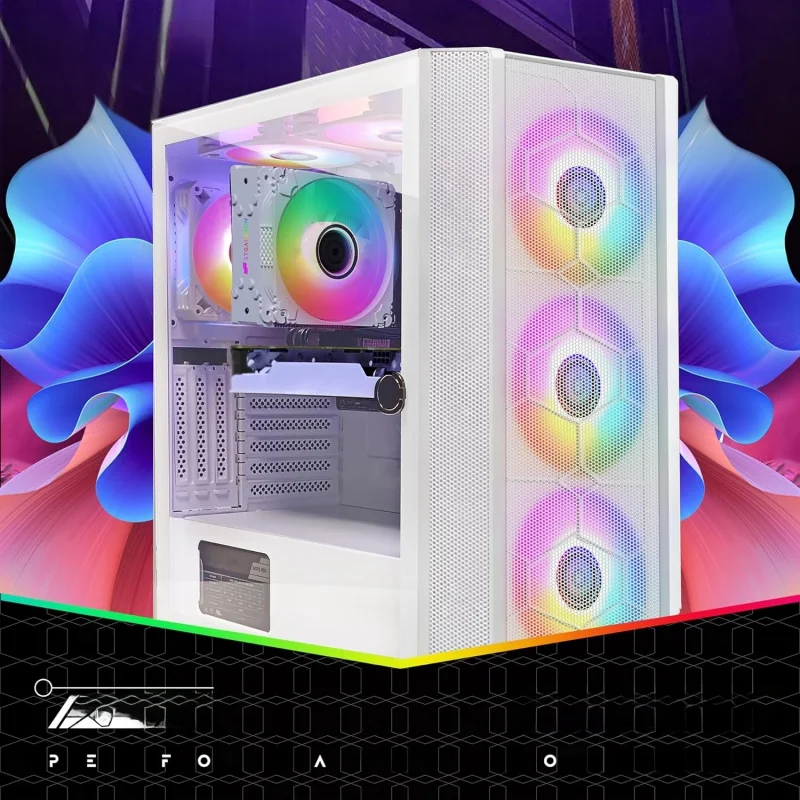 Gaming PC Desktop, Radeon RX 6600 8G,  Core i7-10700KF up to 5.1G,16G DDR4, 1T SSD, 600M WiFi, BT5.0, RGB Fan x6, - view 3