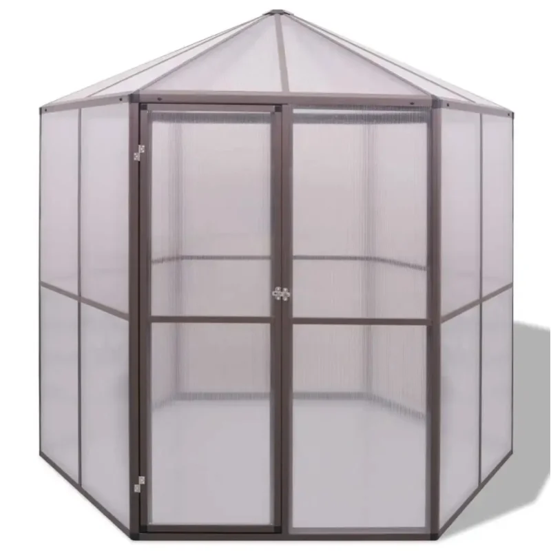 Aluminium-Gewächshaus 240x211x232 cm Outdoor-Garten-Gewächshaus Pflanzenzuchthaus für Gemüse, Kräuter, Blumen und Setzlinge