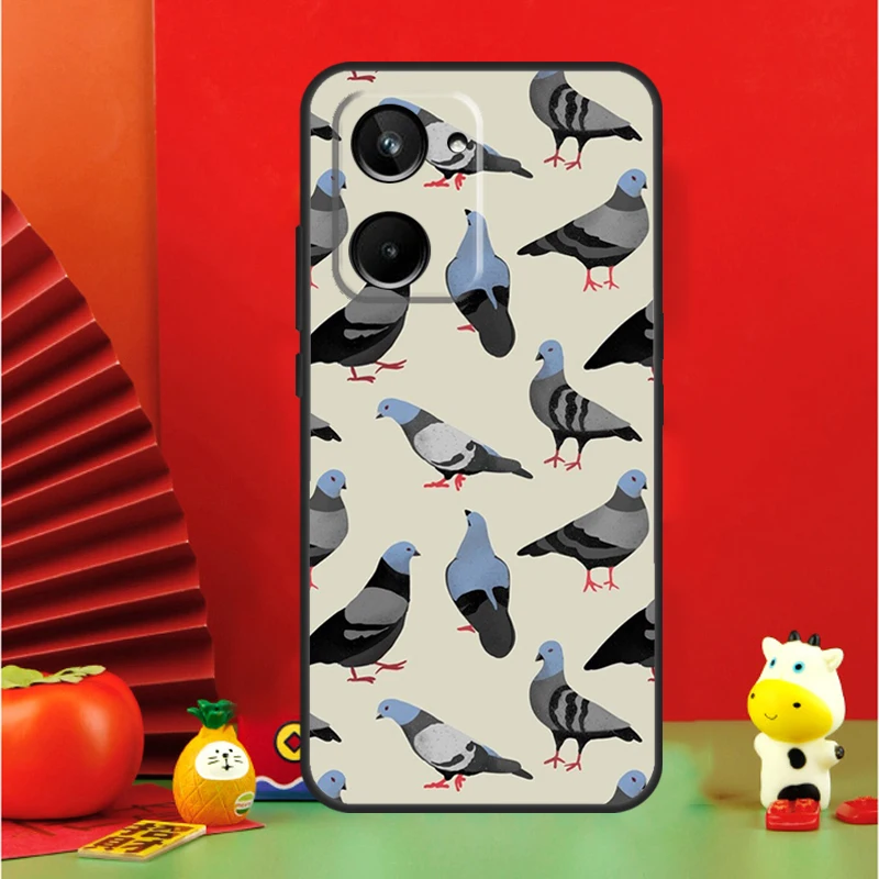 Pigeons Collage For Realme 11 10 9 12 Pro Plus C67 C55 C53 C51 C31 C35 C33 C30 C21Y C25s GT Neo 6 GT5 Case