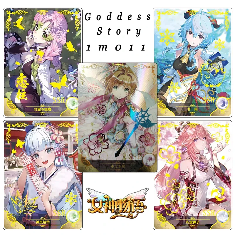 Goddess Story 1M011 Series Yae Miko Kamisato Ayaka Anime Character Bronzing Collection Flash Card Cartoon Toys Christmas Gift