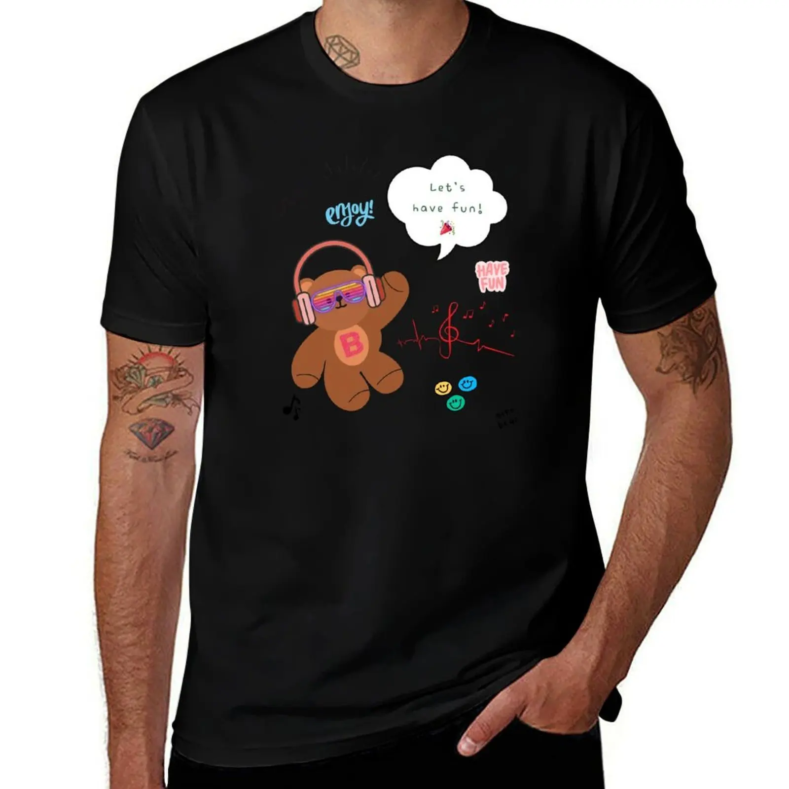 

Mono Bear Message – Let’s Have Fun! (Lemon Pop) T-Shirt oversized graphic tee Short sleeve tee heavy weight t shirts for men