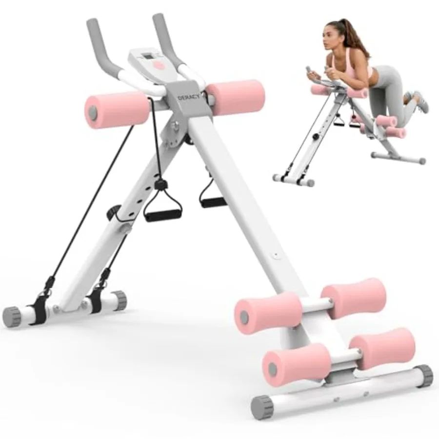 

Foldable Ab Crunch Machine for Home Gym Adjustable Ab Trainer with 440 LBS Ccity Core Workout Tool in Black
