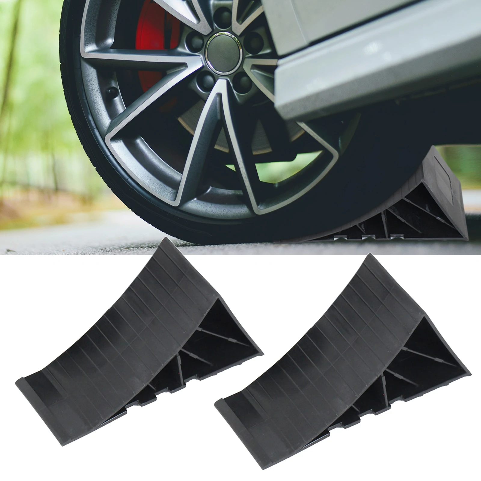 2 Pieces Rubber Wheel Chocks Replaces Rubber Wheel Chocks  for Car Auto Trailer Universal Spare Parts Easy Removal