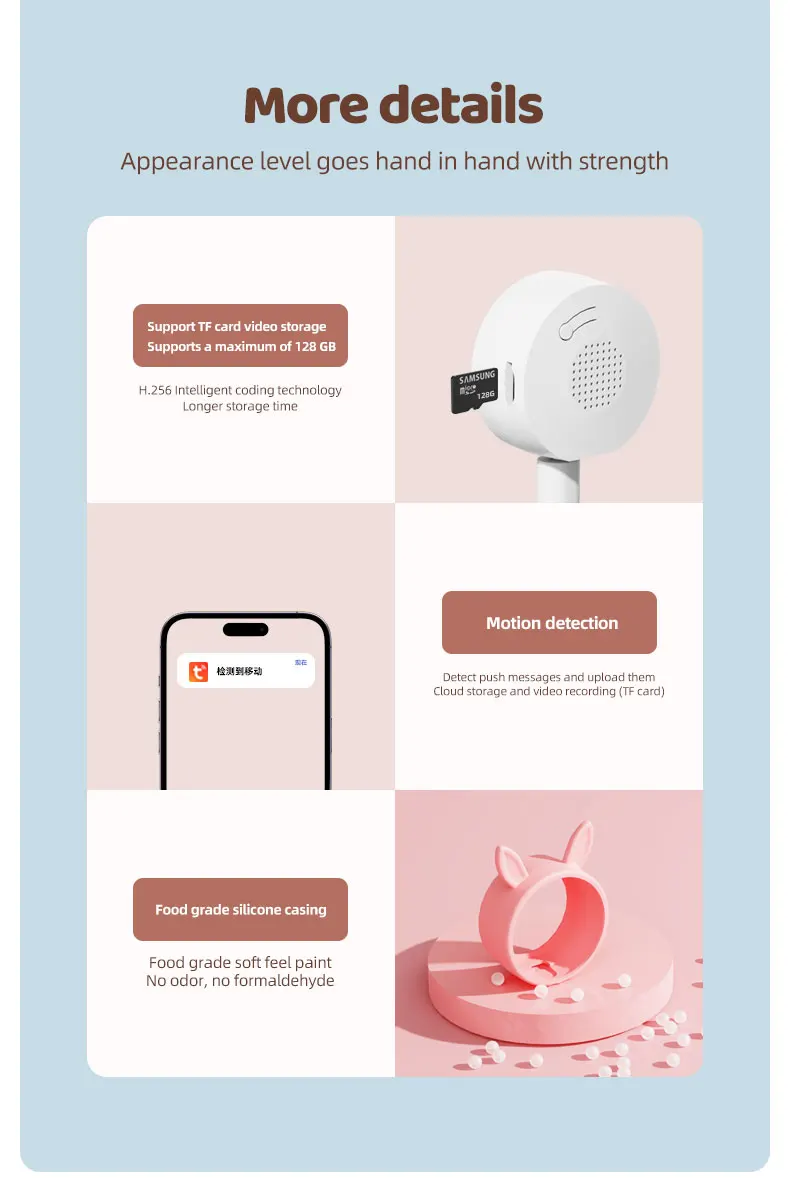 Tuya Baby Monitor 1080P مع APP 2.4Ghz WiFi Wireless Smart Home Security Protection Video Surveillance