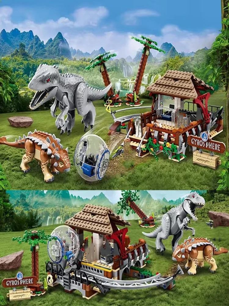 Compatibele bouwstenensets Dinosaur Park Movie Series Bouwstenen Indominus Rex vs. Ankylosaurus Kinderwereld Speelgoed Cadeau 75941 - afbeelding 2