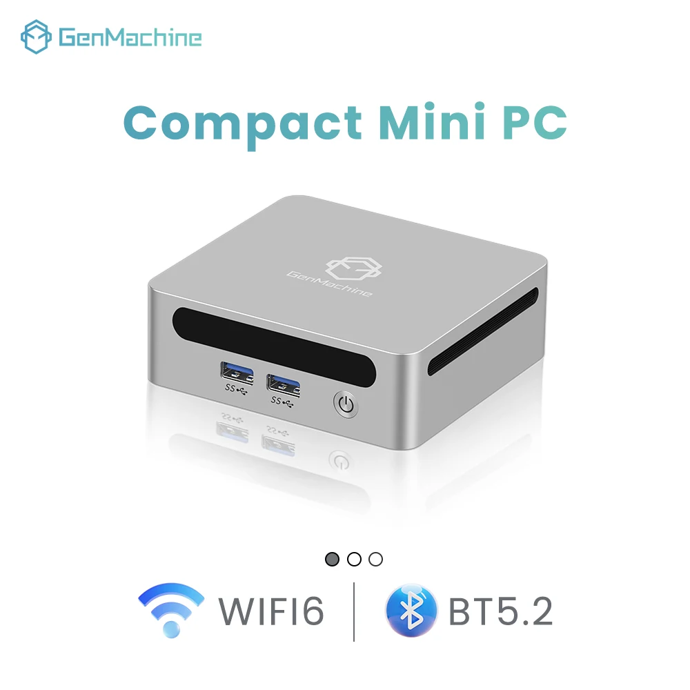 GenMachine Ryzen 7 4800H AMD Radeon 8 Core DDR4 SSD Mini PC 1G LAN Wifi 6 BT 5.2 Win11 3 Display Screen 2HD 2USB3.0 Factory OEM