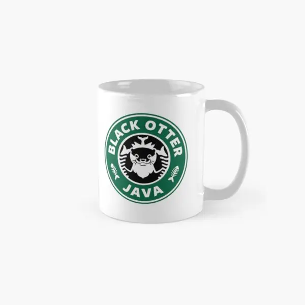 Black Otter Java Classic  Mug Picture Image Tea Simple Gifts Design Cup Coffee Photo Handle Round Drinkware Printed