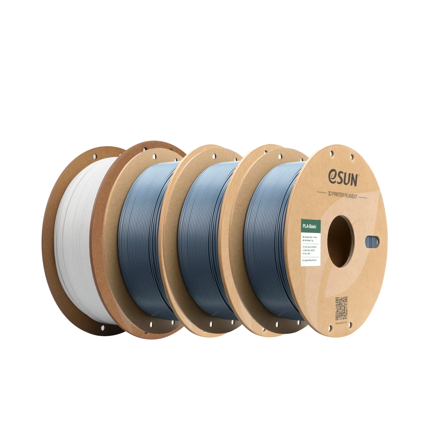 eSUN PLA Basic 2-4kg 3D-Filamente 1kg/Rolle 1,75mm Schwarz & Weiß & Grau 3 Bestseller Grundfarben Hochgeschwindigkeits-Qualität Preiswertes 3D-Material für FDM-Drucker