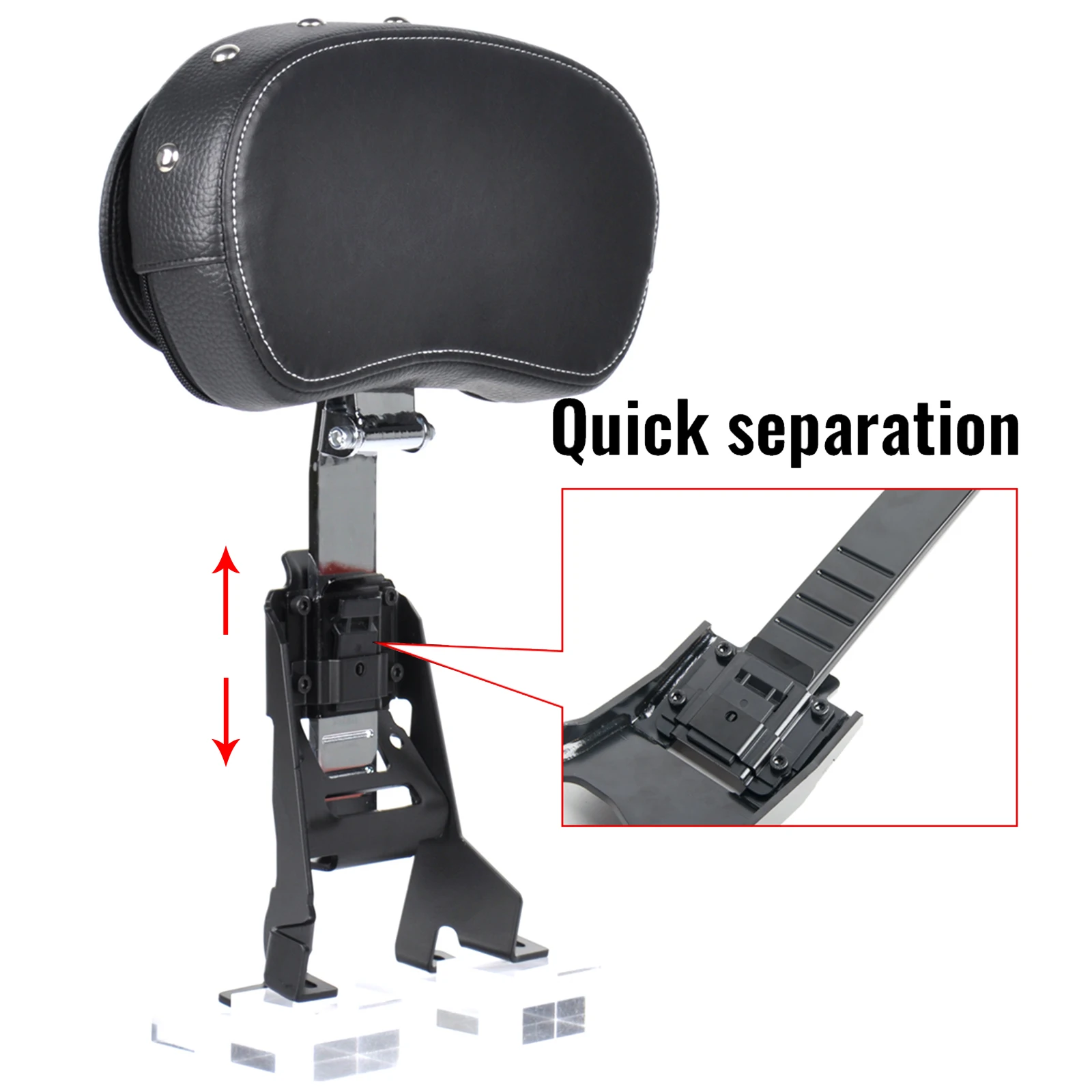 Motorcycle Driver Backrest Rider Sissy Bar Seat Back Rest Rear Cushion Knight Backrest in Indian Travel Series INDIAN 2014-2025