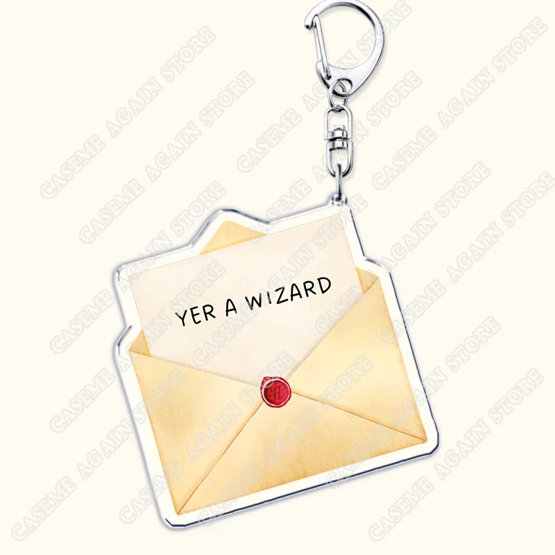 Porte-clés du monde de sorcier classique pour femmes, accessoires de créature magique, Yer A Wizard Turn To Page, cadeaux pour Fans et amis, 394