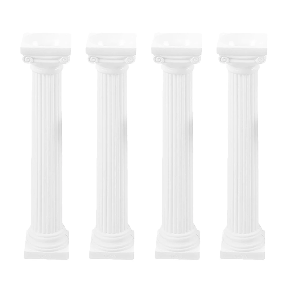 

4Pcs Roman Roman Column For Diy Decorations 6 Inch Square White Pillars Home Wedding Props Mini House Garden Landscaping