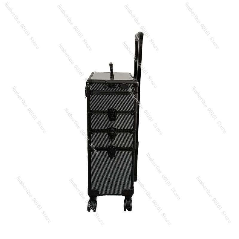 Four-Layer Professional Makeup Box with Handle,Large Capacity Beauty Organizer,Handheld Lockable Cosmetic Storage,Tattoo