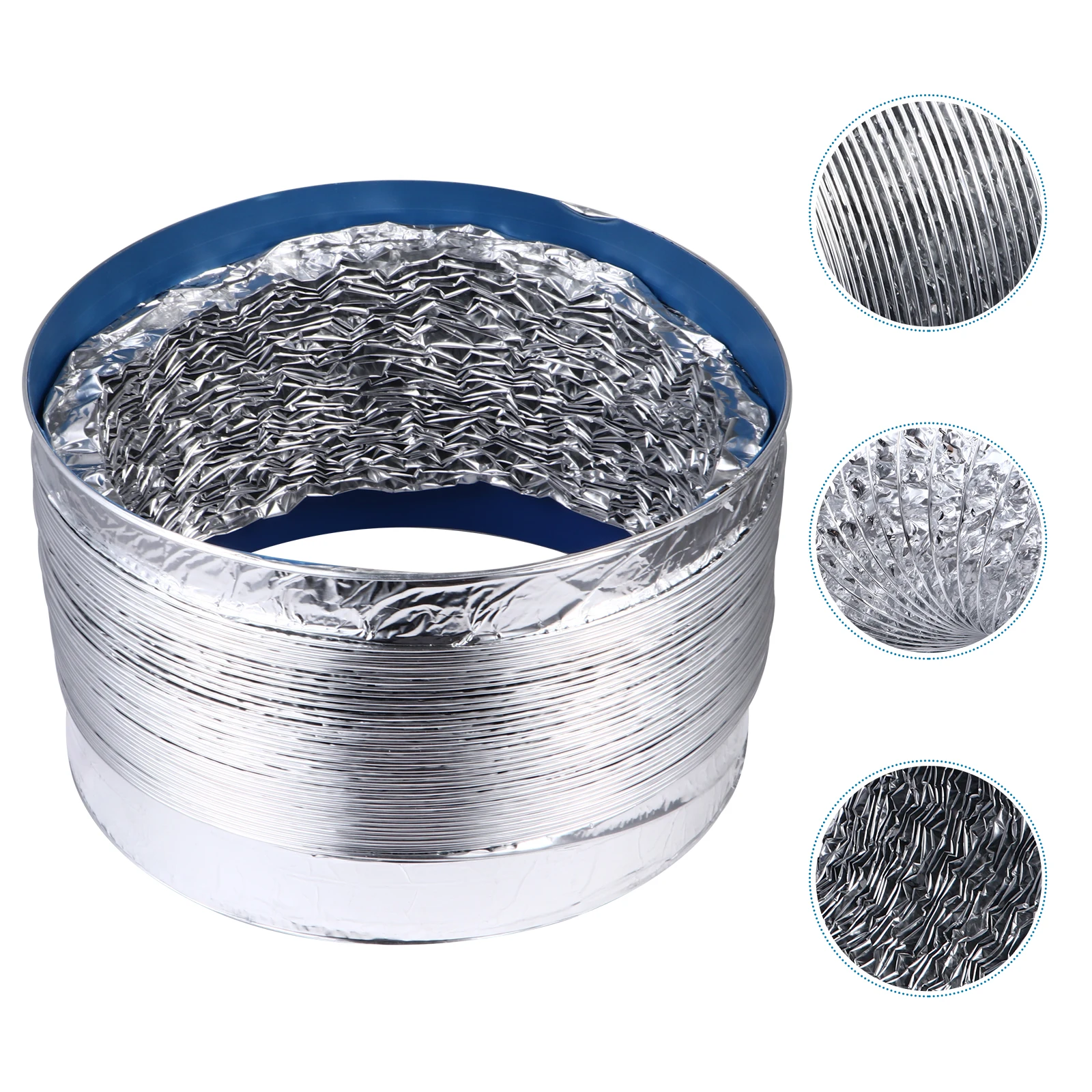 

Flexible Aluminum Foil Ducting Double Layer Flame Retardant High Temp Resistant Silver Exhaust Hose Leak Proof Tear Resistant