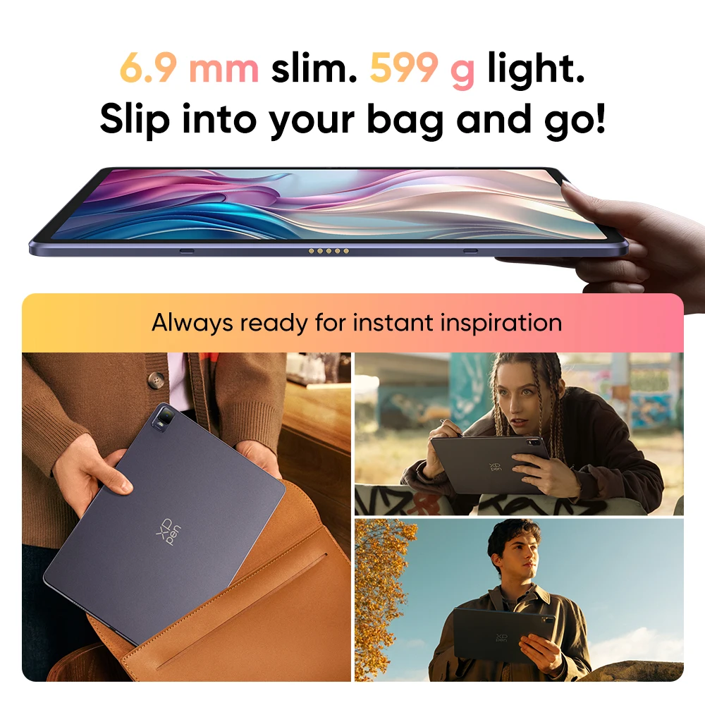 XPPen Tablet Android pensil 12.2 inci, Tablet menggambar ajaib 256 inci, Tablet Android 8GB/8000 GB mAh dengan X3 Pro pensil (tekanan 16K/tanpa pengisian daya), Tablet grafis