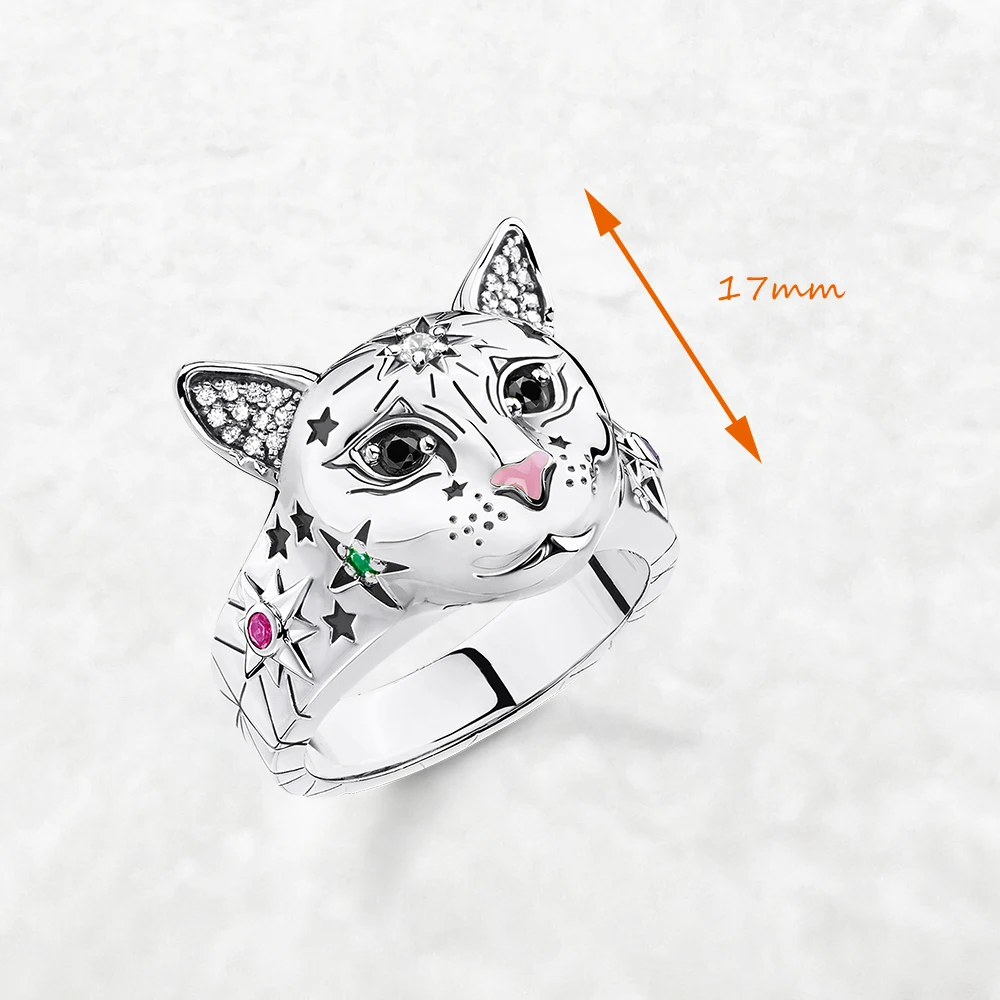 Magic Cat Ring, brandneuer feiner Schmuck, Böhmen, 925er Sterlingsilber, Geschenk für Frauen – Detail 1