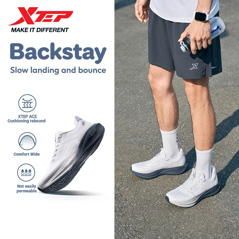 

Летние мужские кроссовки Xtep Backstay, удобные, износостойкие, дышащие, с амортизацией, антибактериальные, для бега 874119110058