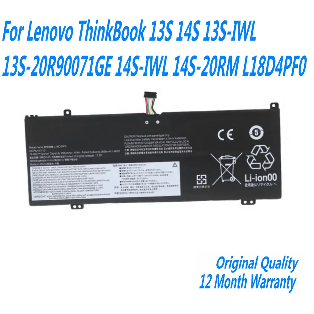 Новый аккумулятор для ноутбука L18C4PF0 L18M4PF0 для Lenovo ThinkBook 13S 14S 13S-IWL 13S-20R90071GE 14S-IWL 14S-20RM L18D4PF0