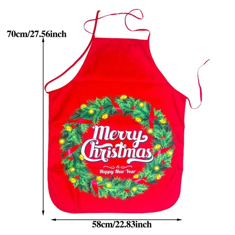 Santa Claus Aprons for Men and Women, Christmas Dinner Decoration, Home Kitchen, Baking, Oil Proof Reusable Apron Gift, 1 Piece